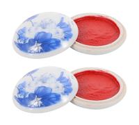 Luxshiny 2 Almohadillas de Tinta de Cerámica Tapa Fáciles de Transportar y Usar Suministros de Caligrafía 2piezas para Caligrafía y Escritura