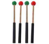 Luxshiny 2 Pares de Mazos de Percusión para Marimba y Lengüeta, Mango de Madera, Colores Rojo y Verde, Accesorios Musicales Profesionales para Instrumentos de Percusión, Varios estilos