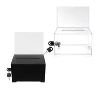 Luxshiny 2 Piezas Caja de Sugerencias y Soporte Extraíble de Plástico | Acceso con Llave, Ranura Superior, para Boletos y Sobres, Uso en Aulas y Eventos Solidarios