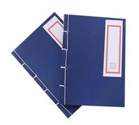 Luxshiny 2 Piezas Cuaderno Retro Azul Diseño de Hilo Hecho a Mano, Papel Portátil y Delicado para Escribir Notas y Caligrafía Creativa en Estilo Antiguo
