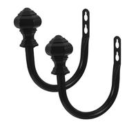 Luxshiny 2 Piezas Gancho para Cortinas de Pared de Hierro Negro Diseño Moderno y Elegante, Soporte para Sujetar Cortinas en Dormitorio y Hogar, Gestión de Luz Natural y Privacidad