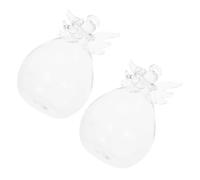Luxshiny 2 Piezas Jarrón de Ángel de Vidrio Elegante para Plantas Hidropónicas sin Tierra, Decoración para Sala de Estar y Bodas Diseño Angelical
