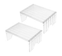 Luxshiny 2 Piezas Organizador de Estantes de Encimera para Gabinete de Cocina Divisores Ajustables, Estantes Apilables de Pet para Almacenamiento en Congelador y Despensa