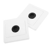 Luxshiny 2 Piezas Placa de Pared de Salida, Cubierta de Enchufes para Tomas de Corriente, Abs y Goma, Blanco, con Orificio Pasacables, para Oficinas y Otros Espacios