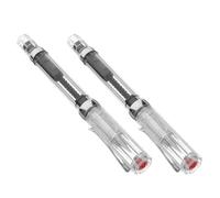 Luxshiny 2 Piezas Pluma Estilográfica Cuerpo de Plástico y Acero Sistema de Llenado por Pistón Tinta Visible y Gran Capacidad para Caligrafía y Exámenes