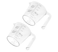 Luxshiny 2 Tazas Medidoras de Plástico Transparente con Báscula, Capacidad 250ml, Fácil de Limpiar Asa Portátil para Cocina y Repostería Color Aleatorio
