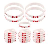 Luxshiny 20 Unidades Pulseras de Silicona Bandera de Canadá, Resistentes al Agua, para Eventos Deportivos y Fiestas de Fútbol, Brazaletes Patrióticos para Aficionados y Souvenirs