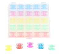 Luxshiny 25 Bobinas de Plástico para Máquina de Coser con Estuche de Almacenamiento Práctico y Herramienta Útil para Uso en Casa