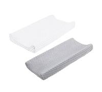 Luxshiny 2piezas Funda Para Cambiador De Lavable y Desmontable De Poliéster Protectora y Transpirable Color Blanco y Gris Para Recién Nacidos y Muebles Cambiadores