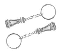 Luxshiny 2piezas Llavero De Acero Inoxidable Colgante De Ajedrez Accesorios Para Bolsos y Mochilas Charms Para Llaveros De Mujer Decoración Para Bolsos y Llaves De Coche