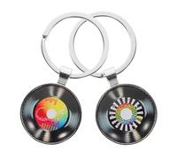 Luxshiny 2piezas Llavero De Disco De Vinilo Retro Llavero De Creativo Para Mochilas Accesorio Musical Vintage Para