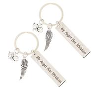 Luxshiny 2piezas Llavero De Gato Perdido Llaveros De Acero Inoxidable Diseño De Gato Decoración Conmemorativa para Obsequio Conmemorativo para Colgante para Colgar El Bolso o Mochila