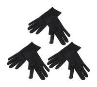 Luxshiny 3 Pares de Guantes Fáciles de Estirar Elásticos de Spandex Negros Transpirables que No Afectan el Movimiento los Dedos para Etiqueta y Manipulación Manual