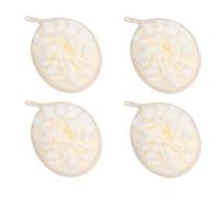 Luxshiny 4 Esponjas de Baño Portátiles de Pe Color Beige Rica Producción de Espuma para Baño y Depurador de Ducha Accesorio Práctico
