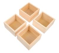 Luxshiny 4 Piezas Caja Organizadora Pequeña de Madera sin Tapa para