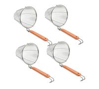 Luxshiny 4 Piezas Cesta Coladora de Pasta Inoxidable Madera de Colador Resistente y Ligero para Cocinas Drenar Fideos y Verduras