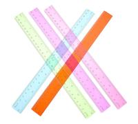 Luxshiny 5 Piezas Regla Lineal de Plástico Verde de 30cm | Ligera y Fácil de Llevar, No se Rompe, Uso en Oficina y Marcapáginas
