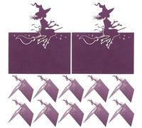 Luxshiny 50 Unidades Tarjetas de Lugar en Papel Púrpura para Mesa de Halloween Diseño de Bruja Fáciles de Escribir Bordes Suaves para Fiestas Temáticas Elegantes