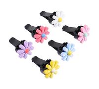 Luxshiny 6 Clips para Ventilación Diseño de Margarita para Perfume de Coche Ambientador de Resina Frescura y Alivio de Fatiga en Viajes y Regalos para Chicas