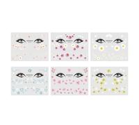 Luxshiny 6 Pegatinas de Cara de Margarita Impermeables para Maquillaje Mujer y Niña en Papel Seguro para Piel Colores Surtidos y Diseño Bonito para Rostro y Clavícula Color Color Aleatorio