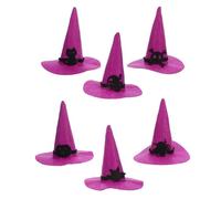 Luxshiny 6 Piezas Sombrero Gracioso de Bruja de Fieltro para Halloween, Accesorios Reutilizables Elementos Clásicos, Adecuado para Decoración y Fiestas DIY