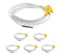 Luxshiny 6 Piezas Sonda de Temperatura Tipo K con Cable de 1 Metro, Sensor de Temperatura con Rango de 50 a 400 °c, Material Fibra de Vidrio y Abs, Compatible con Tm902c y Tes1310