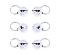 Luxshiny 6piezas Unidades Campanas para Mascotas De Cobre De Colgantes Forma De Calabaza Accesorios Decorativos Plateados con Cascabel para Collar De Perro y Gato