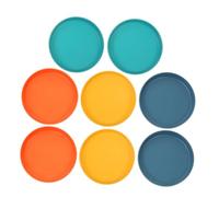 Luxshiny 8 Piezas Plato para Gatos Pequeños Comederos Planos Antiestrés para Alimento Húmedo Diseño Ergonómico y con para Gatitos y Mascotas Pequeñas Incluye Verde Azul Naranja