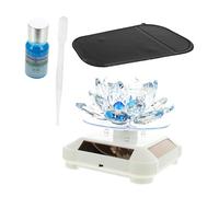 Luxshiny Adornos de Loto Solar Giratorio para Coche Adorno de Aromaterapia Luz LED Decoración de Loto Energía Solar para Automóvil para Ventana o Salpicadero