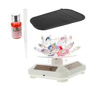 Luxshiny Adornos De Loto Solar Para Coche Adorno De Loto Giratorio De Cristal Para Aromaterapia