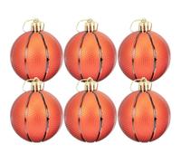 Luxshiny Adornos Navideños De Baloncesto para Árbol De Navidad Adornos Colgantes para Fiesta Decoración Deportiva Bolas Colgantes para El Hogar 6 Uds.