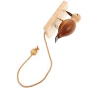 Luxshiny Aldaba de Madera Maciza para Puerta Exterior, Llamador Colgante Vintage Diseño de Pájaro Carpintero Multicolor, Decoración Rústica para Hogar y Negocio