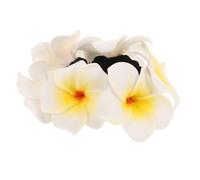 Luxshiny Anillo Cabello Flor Hawaiana White, Lazo Elástico Cómodo y Resistente para Coletas, Adecuado para Vacaciones Playa y Uso Todo el Día