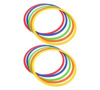 Luxshiny Anillos de Agilidad Fútbol 10 Piezas, Aros de Plástico Resistentes para Entrenamiento Velocidad y Salto, Kit de Entrenamiento para Fútbol y Ejercicios al Aire Libre