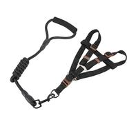 Luxshiny Arnés y Correa para Perros 1.0x120 Cm, Juego de 2 Piezas Correa Redonda de Nailon Negra, Ajustable y Flexible para Cachorros y Perros Pequeños, Adecuado para Pasear Mascotas