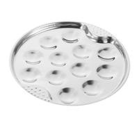 Luxshiny Bandeja de Acero Inoxidable para 12 Caracoles, Plato para Hornear y Servir Mariscos, Utensilio Apilable para Cocina Profesional y Doméstica