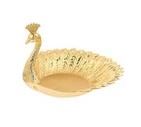 Luxshiny Bandeja Decorativa para Frutas de Aleación Dorada Forma, Almacenamiento Funcional para Escritorio en Fiestas y Hogar