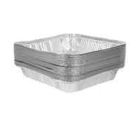 Luxshiny Bandejas Desechables de Aluminio para Hornear 8X8 Pulgadas, 30 Unidades para Pasteles y Quiches, Moldes Cuadrados Versátiles para Cocina Casera y Repostería