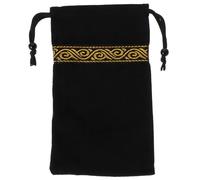 Luxshiny Bolsa Cordón Portátil para Cartas del Tarot de Terciopelo Negro, Fácil de Llevar y Almacenar Dados y Joyería Hogar