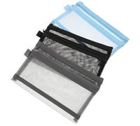 Luxshiny Bolsa para bolígrafos de Gran Capacidad, Bolsa Grande para Guardar lápices, 3 Piezas, Nylon, Ligera, con Cremallera, para Estudiantes y Aula