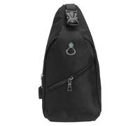 Luxshiny Bolso de Pecho Bandolera y Gran Capacidad de Cuero Pu Negro para Hombre con Cremallera, Resistente al Desgaste Adecuado para Uso Diario y Viajes