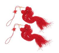 Luxshiny Borla de Tela Durabilidad Excepcional Accesorio Versátil 2 Piezas de Espada de Tai-chi Roja para Artes Marciales para Competición y Fitness