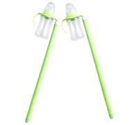 Luxshiny Botella Alimentadora de Acuario para Peces y Carpas con Varilla, Capacidad 180ml, Plástico Verde, Paquete de 2 Piezas para Tanque de Peces Color Aleatorio