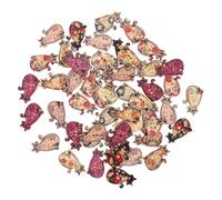 Luxshiny Botones Decorativos de Madera para Manualidades de Gato, 50 Unidades de 20x30 Mm en Color Natural, Botones para Ropa y DIY en Costura y Decoración