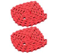 Luxshiny Cadena de Bicicleta Accesorio de Ciclismo 2 Piezas Cadena de Bicicletas de Montaña 94 Eslabones Acero Rojo Cambio Suave Lubricación Suave