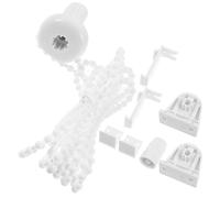 Luxshiny Cadena de Cuentas para Persianas Enrollables Blanco Abs Ganchos Ajustables, Fácil Instalación, Kit de Recambios para Cortinas Enrollables en Casa