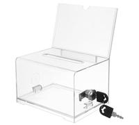 Luxshiny Caja de Donación Transparente con Cerradura para Fundraising Votaciones y Tarjetas de Visita - Acrílico y Versátil para Eventos y Recogida de Fondos
