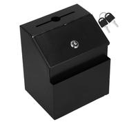Luxshiny Caja de Sugerencias Diseño Elegante con Ranura y Cerradura Metálica Negra que Fomenta la Participación para Aula o Lugar de Oración