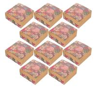 Luxshiny Cajas para Postres de Panadería 20 Piezas, Caja de Papel Kraft para Cupcakes, Brownies y Galletas, Tamaño Pequeño 50 G (4 Unidades), Embalaje para Fiestas y Regalos