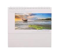 Luxshiny Calendario de escritorio de pie 2027, planificador mensual de escritorio con marcadores de fecha, calendario encuadernado en espiral para agenda de reuniones de negocios, 9.45 x 7.09